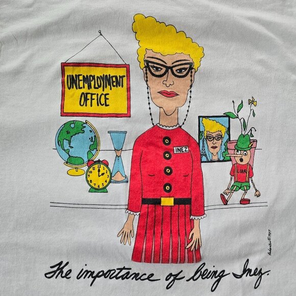 vintage 80's | graphic print white single stitch retro t-shirt | WMS M - Picture 4 of 8